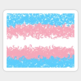 Trans Flag Painted Swirls Design Sticker